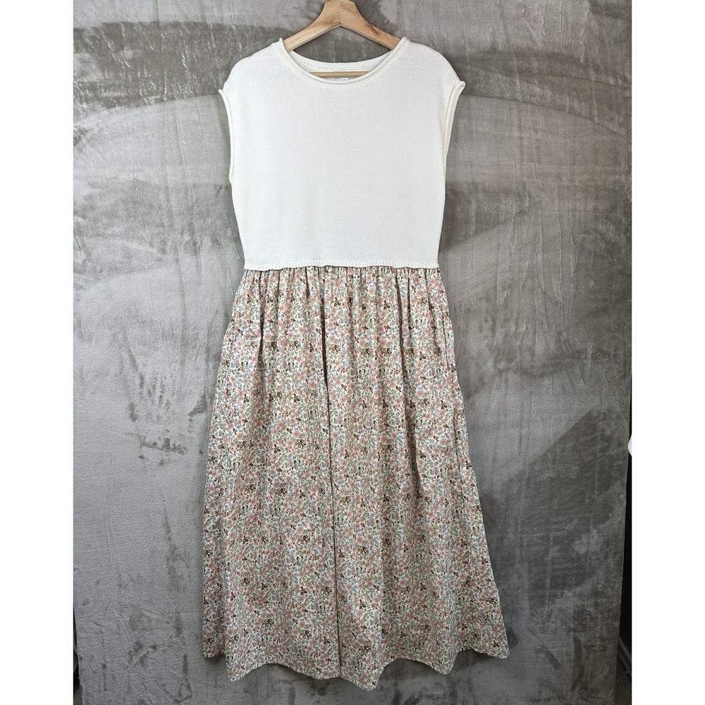 Baltic Born Womens Myra Sweater Dress Ivory Floral Midi Med NWT